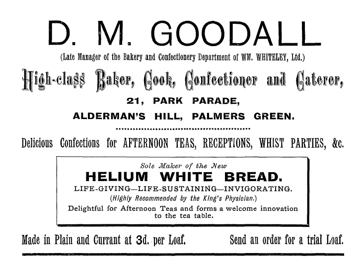 Goodalls Bakers 1907 ad